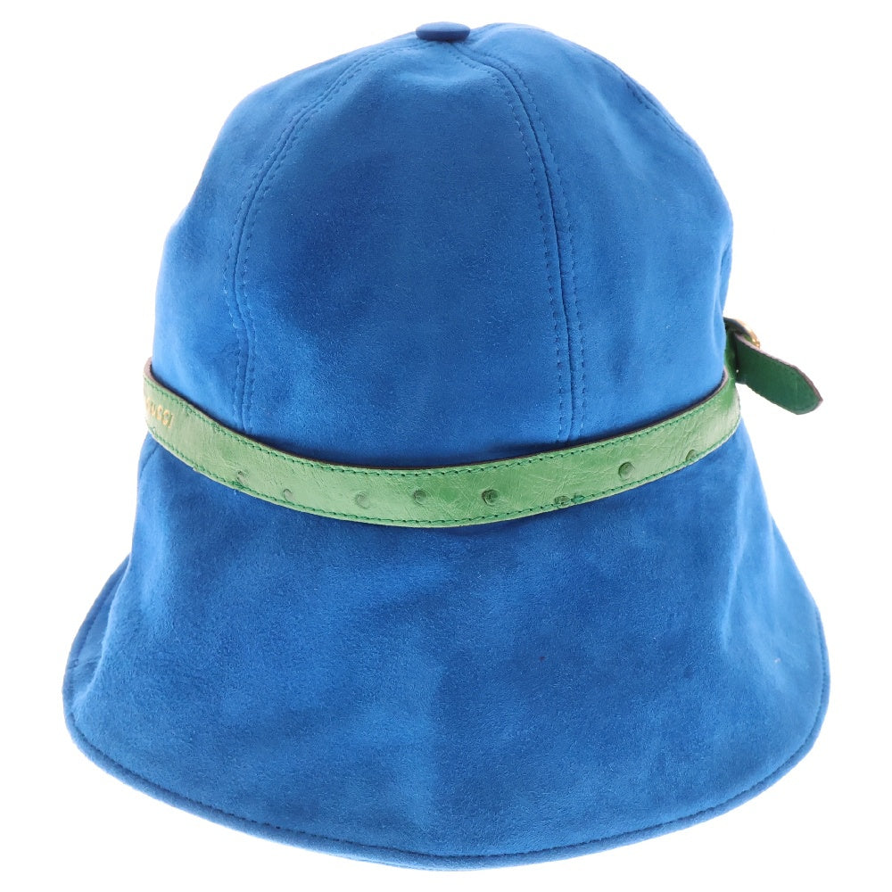 GUCCI(グッチ) Suede Bucket Hat スエードバケットハット 帽子 ブルー 728965 3HAO7
