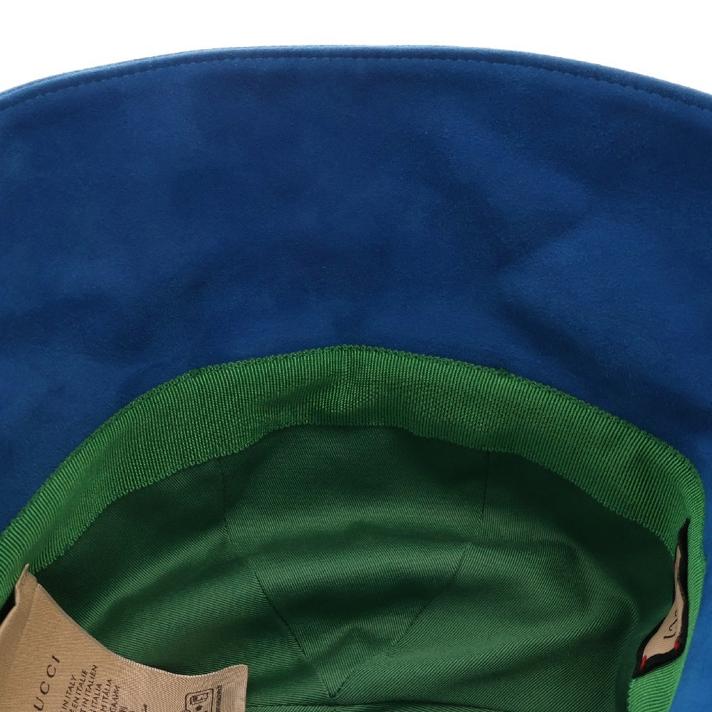 GUCCI(グッチ) Suede Bucket Hat スエードバケットハット 帽子 ブルー 728965 3HAO7