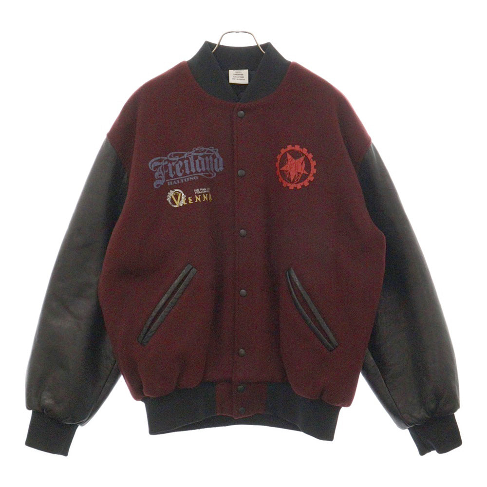 VETEMENTS(ヴェトモン) MAYBE MENTAL COLLEGE JACKET スタジアムジャケット ボルドー/ブラック UE52JA440R