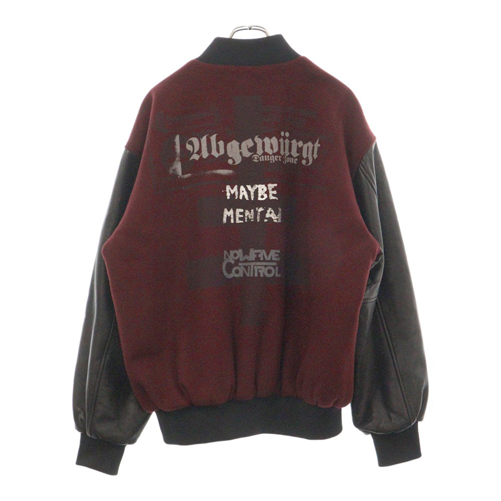 VETEMENTS(ヴェトモン) MAYBE MENTAL COLLEGE JACKET スタジアムジャケット ボルドー/ブラック UE52JA440R