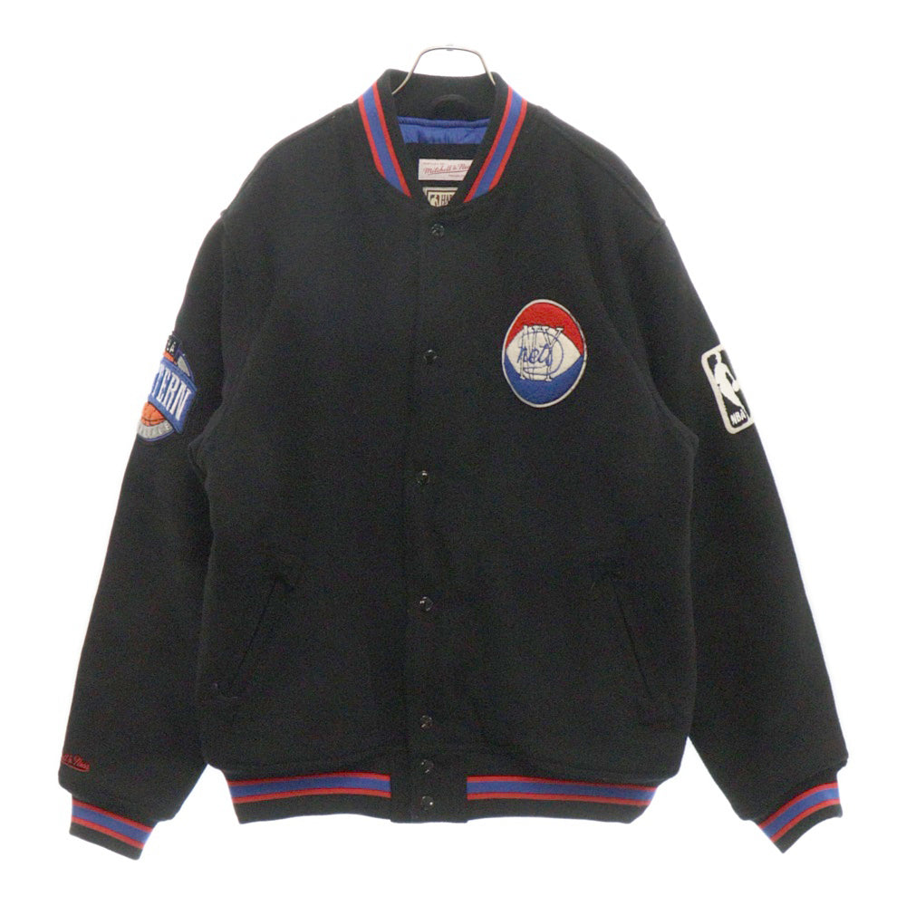 Mitchell&Ness(ミッチェル アンド ネス) ×NBA パッチワークブルゾン スタジャン ブラック