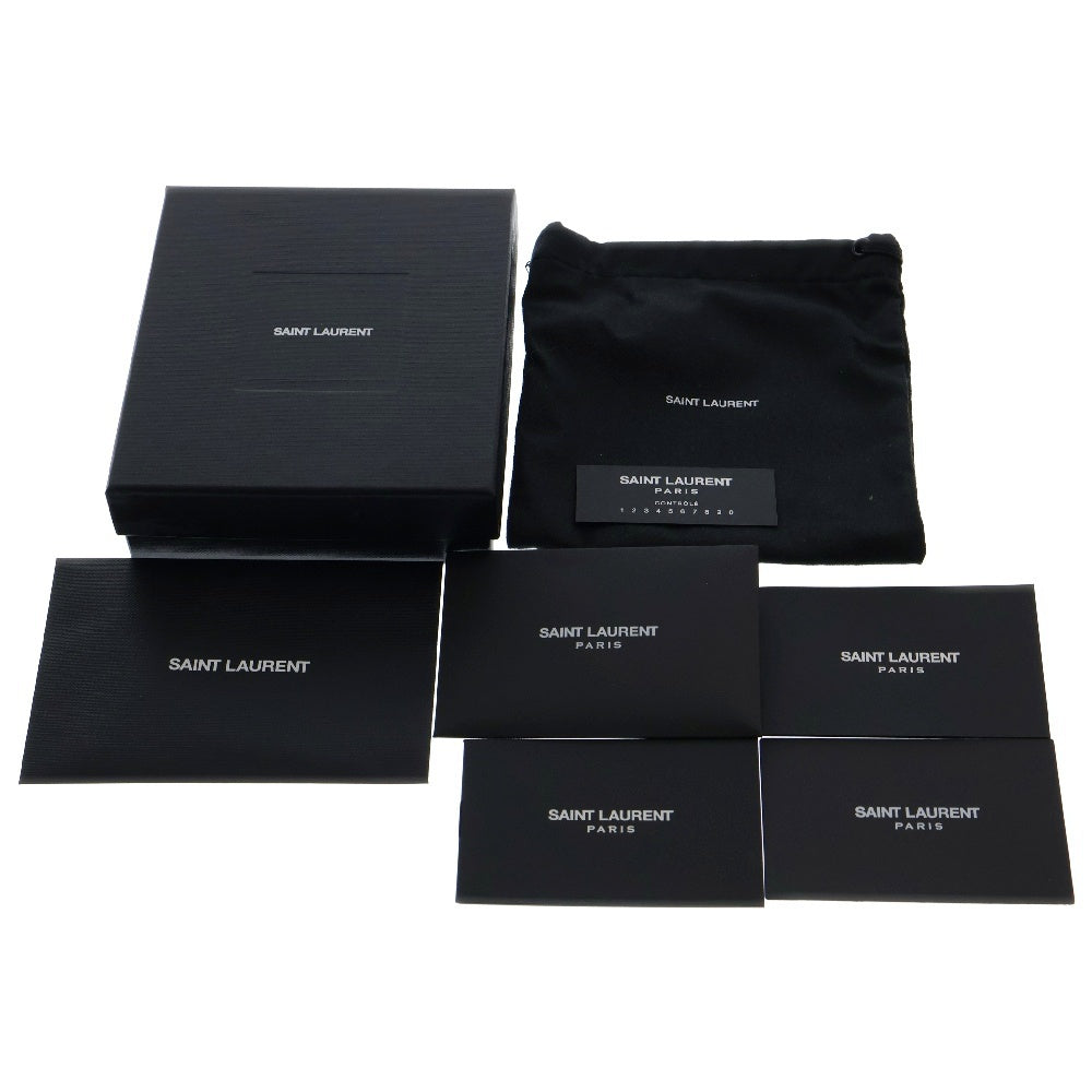 SAINT LAURENT PARIS(サンローランパリ) スネーク デザイン ブラックストーン バングル ブレスレット シルバー/ブラック