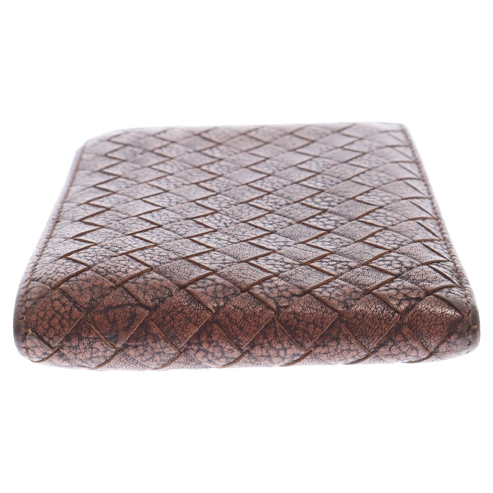 BOTTEGA VENETA(ボッテガヴェネタ) イントレチャート コンパクトウォレット 2つ折り財布 ブラウン B02008408Q