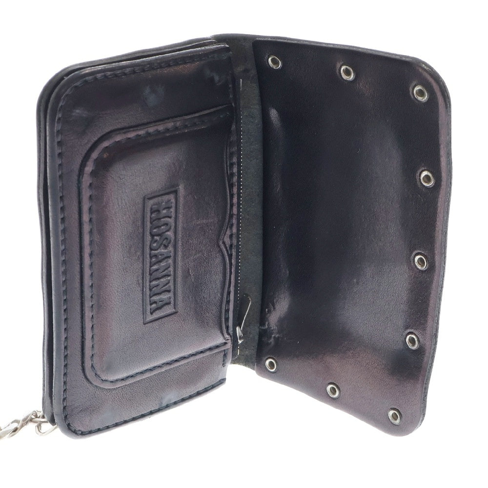 TENDERLOIN(テンダーロイン) HOSANNA WALLET BS ホザーナ ボルネオスカル ウォレットチェーン付き レザーウォレット 二つ折り財布 ブラック/シルバー