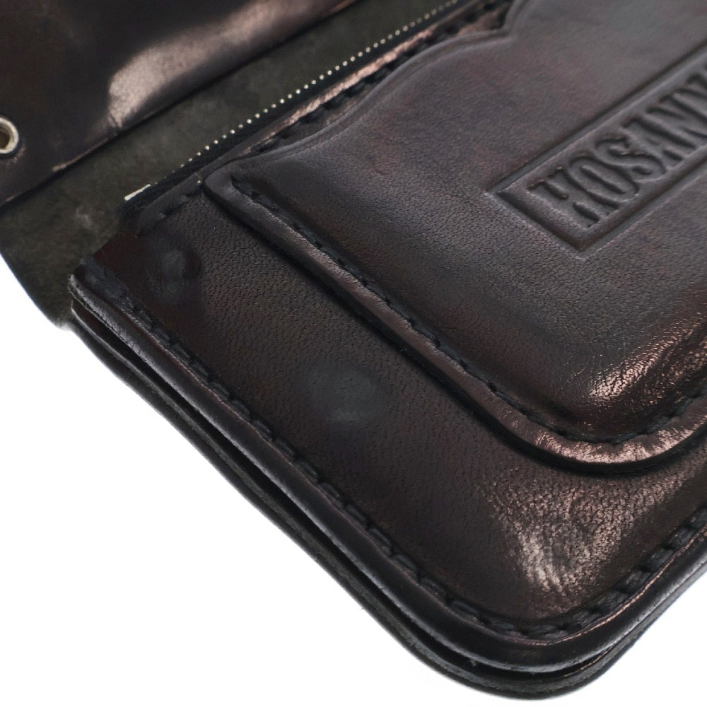 TENDERLOIN(テンダーロイン) HOSANNA WALLET BS ホザーナ ボルネオスカル ウォレットチェーン付き レザーウォレット 二つ折り財布 ブラック/シルバー