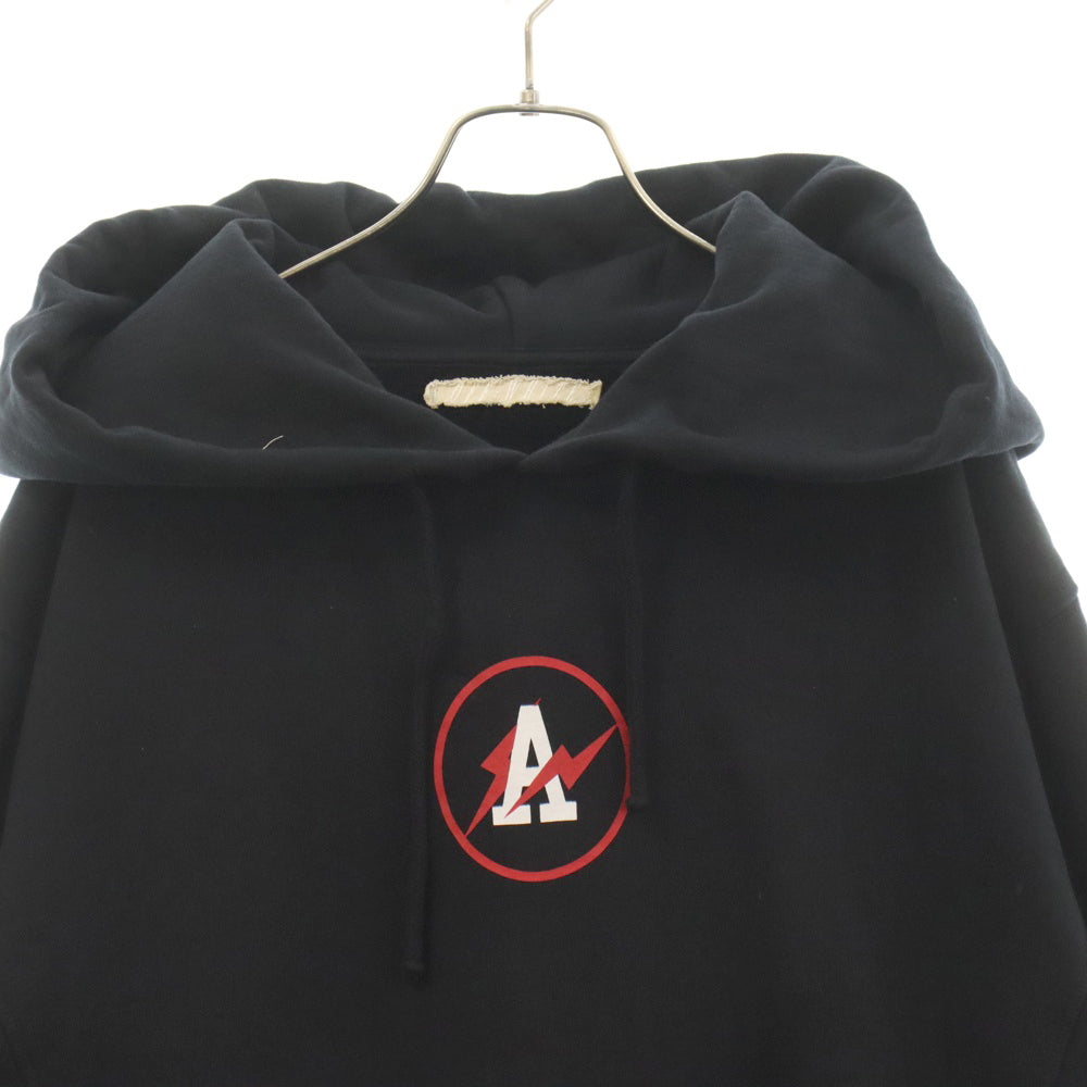 OFF-WHITE(オフホワイト) 15AW ×Fragment design Melanism Mesh Pocket Pool Hoodie フラグメント メッシュポケット プルオーバースウェットパーカー フーディー ブラック