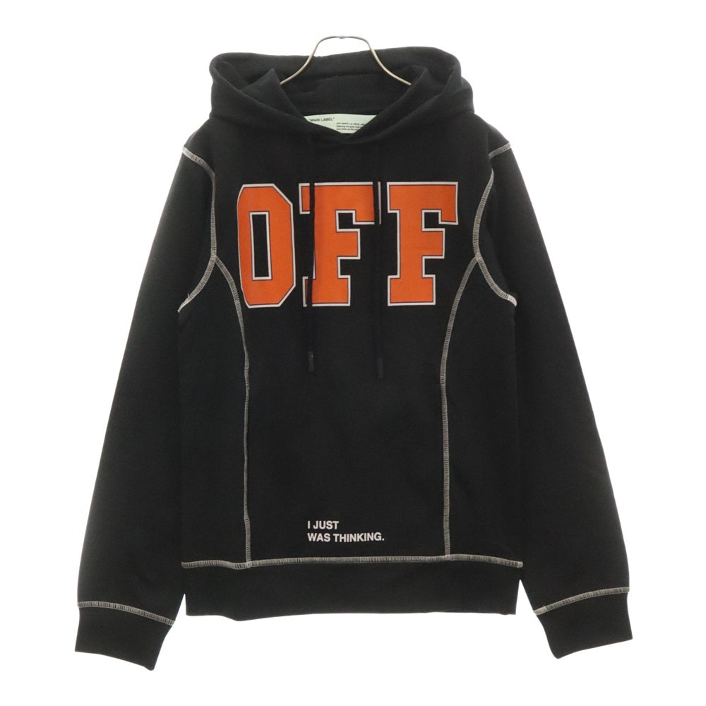 OFF-WHITE(オフホワイト) 17SS Applique Hooded Sweatshirt プルオーバースウェットパーカー フーディー ブラック
