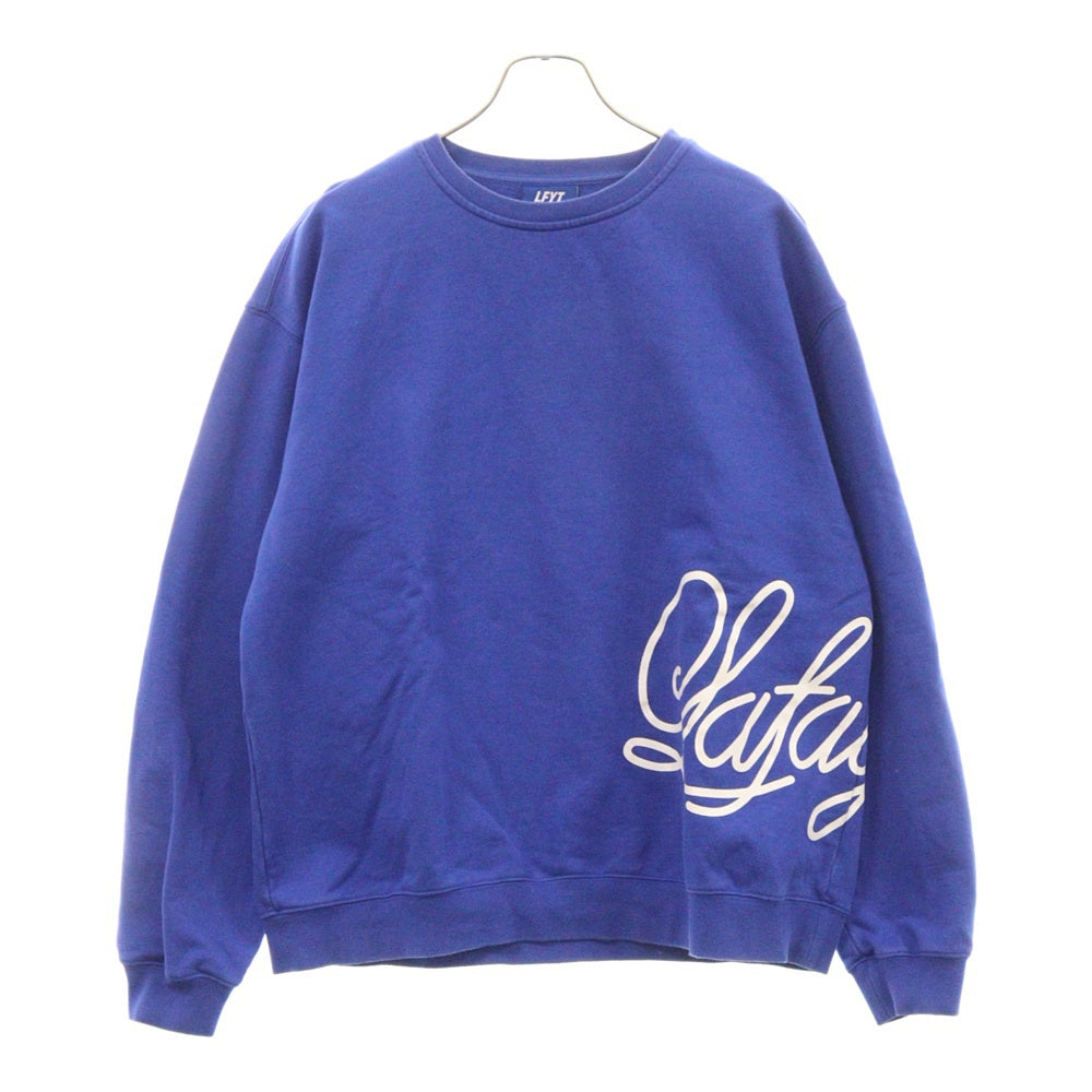 LFYT(エルエフワイティー) SIDE PRINTED SCRIPT LOGO CREWNECK SWEAT サイドロゴプリント クルーネックスウェット トレーナー ブルー LA230702