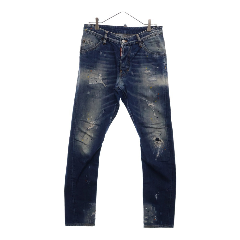 DSQUARED2(ディースクエアード) ダメージ加工 スキニーデニムパンツ インディゴ F3-452