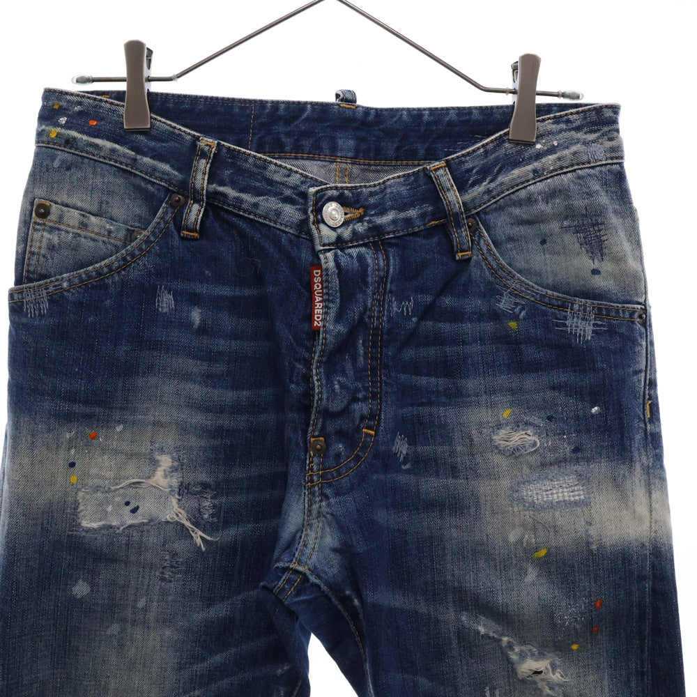 DSQUARED2(ディースクエアード) ダメージ加工 スキニーデニムパンツ インディゴ F3-452