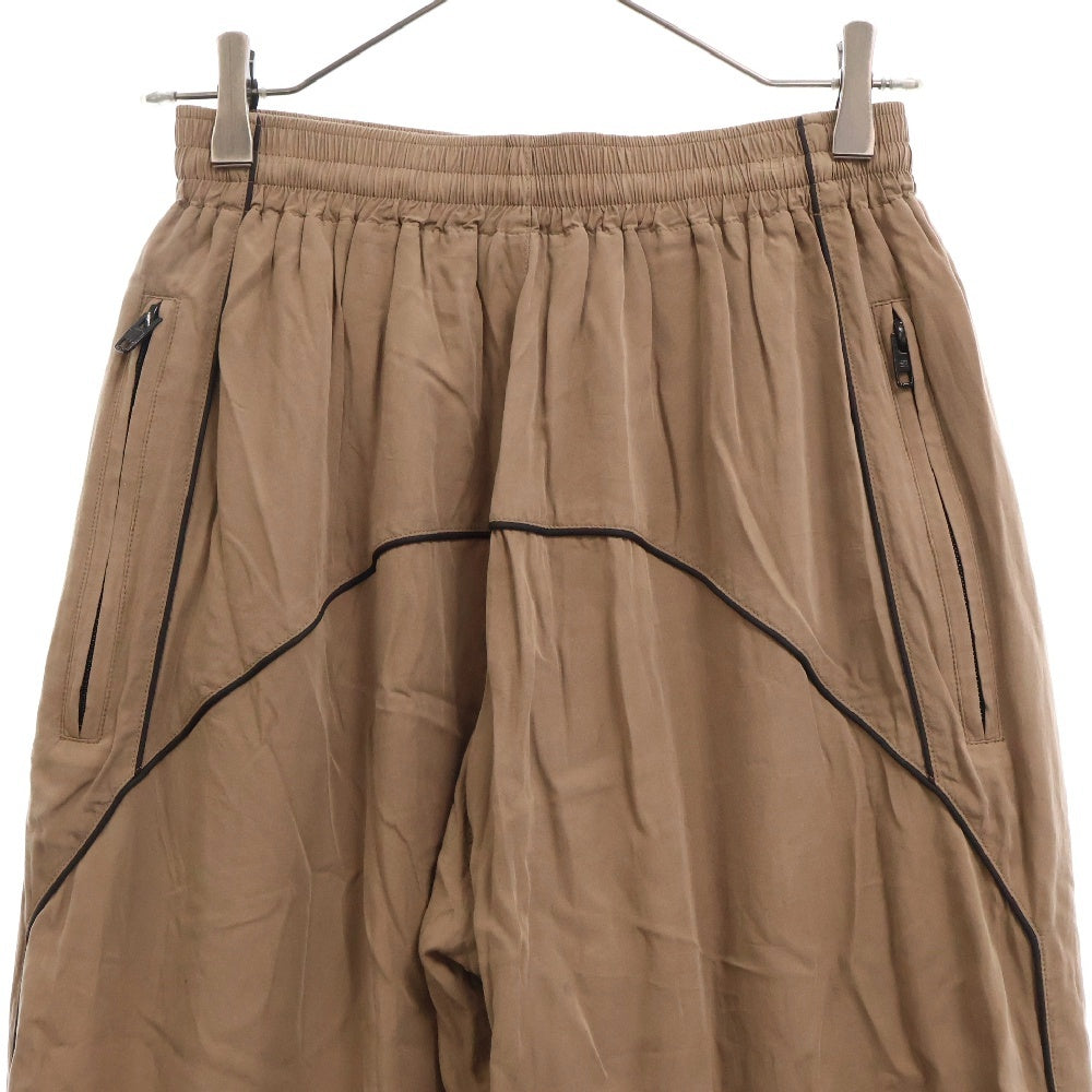 BALENCIAGA(バレンシアガ) Brown Fluid Poplin Track Pants ロゴ刺繍ナイロントラックパンツ ブラウン 643052 TF002
