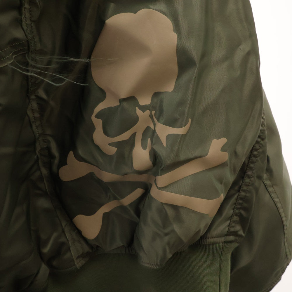 mastermind JAPAN(マスターマインドジャパン) ×Alpha PATCHED PRINT MA-1 アルファ アームロゴ ボンバージャケット ブルゾン カーキ TA1734-9003
