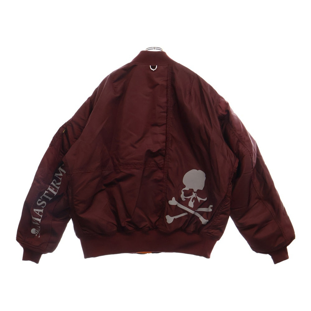 mastermind JAPAN(マスターマインドジャパン) ×Alpha PATCHED PRINT MA-1 アルファ アームロゴ ボンバージャケット ブルゾン バーガンディー TA1734-9006