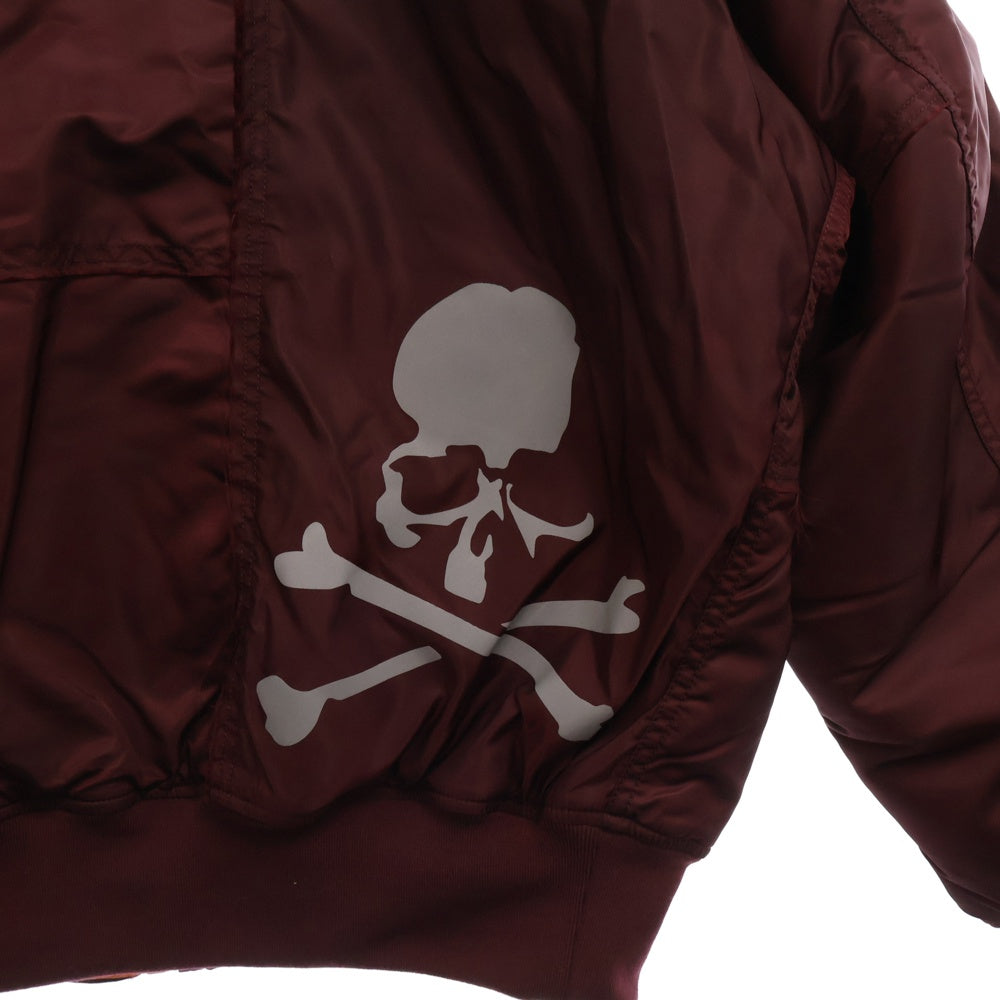 mastermind JAPAN(マスターマインドジャパン) ×Alpha PATCHED PRINT MA-1 アルファ アームロゴ ボンバージャケット ブルゾン バーガンディー TA1734-9006