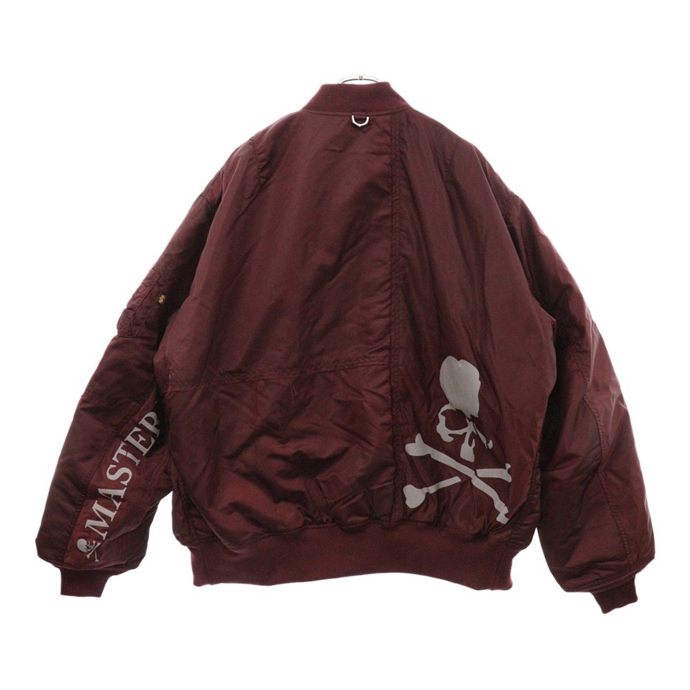 mastermind JAPAN(マスターマインドジャパン) ×Alpha PATCHED PRINT MA-1 アルファ アームロゴ ボンバージャケット ブルゾン バーガンディー TA1734-9006