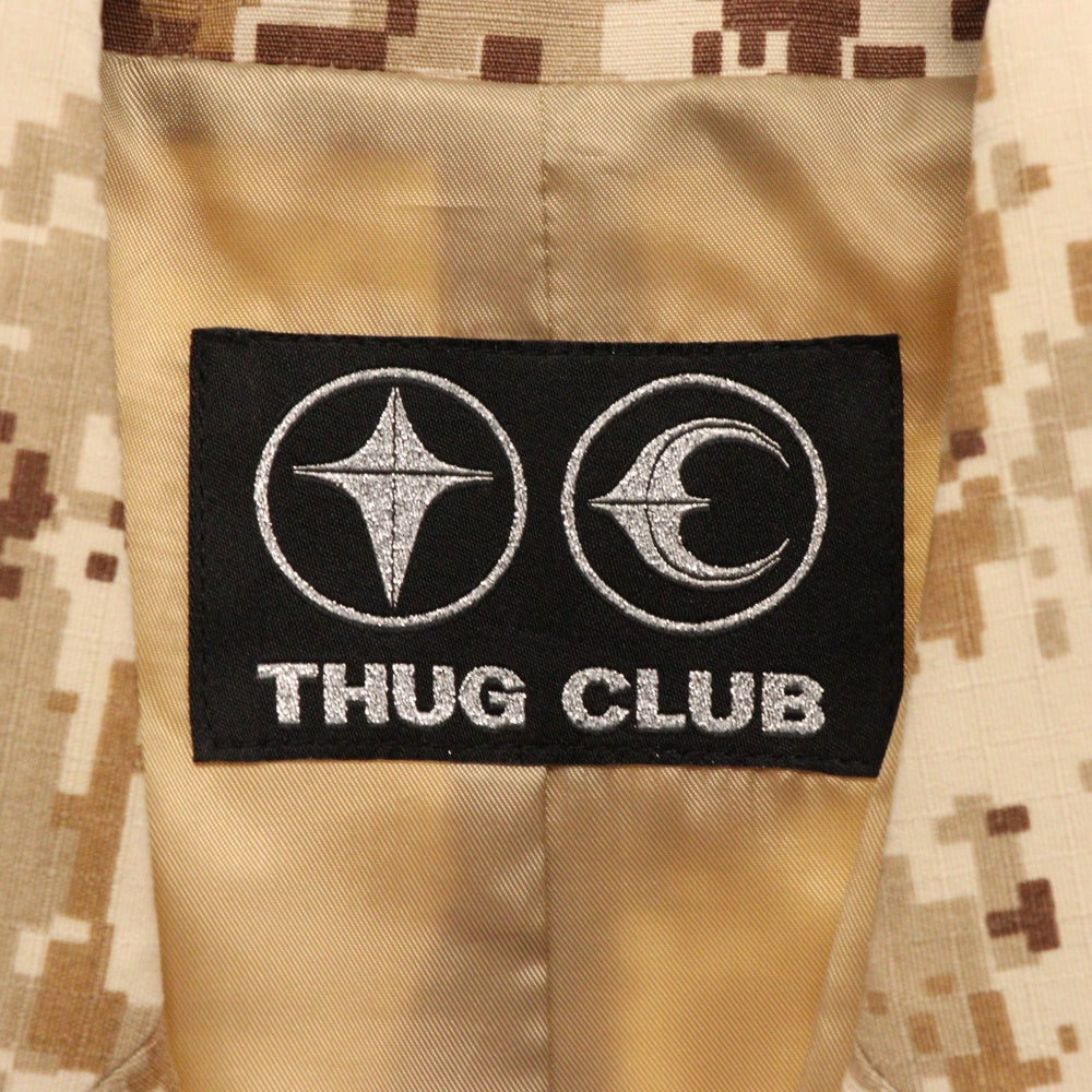 THUG CLUB(サグクラブ) 24AW TC ARMY BLAZER TC24JK2903 アーミーブレザー カモフラ総柄テーラードジャケット ブラウン