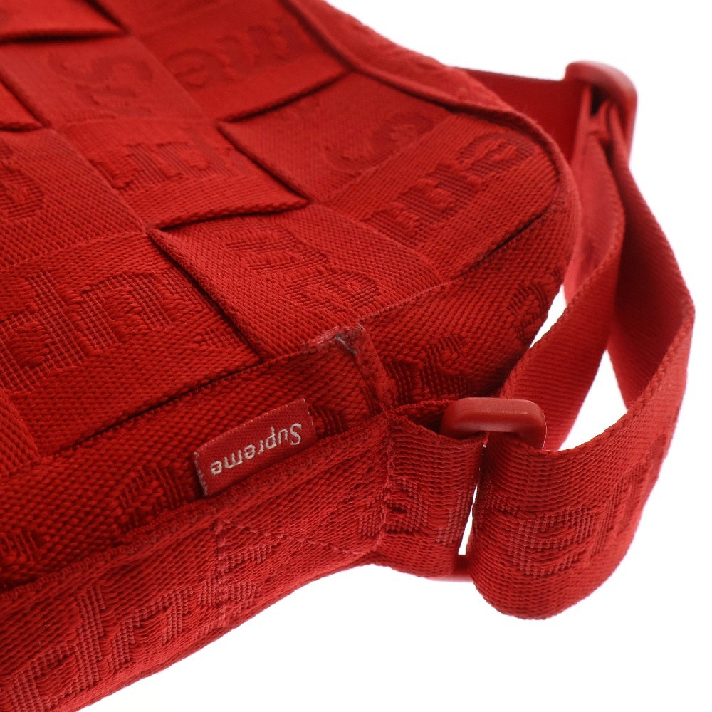 SUPREME(シュプリーム) 24SS Woven Shoulder Bag ロゴ ウーブン ショルダーバッグ レッド