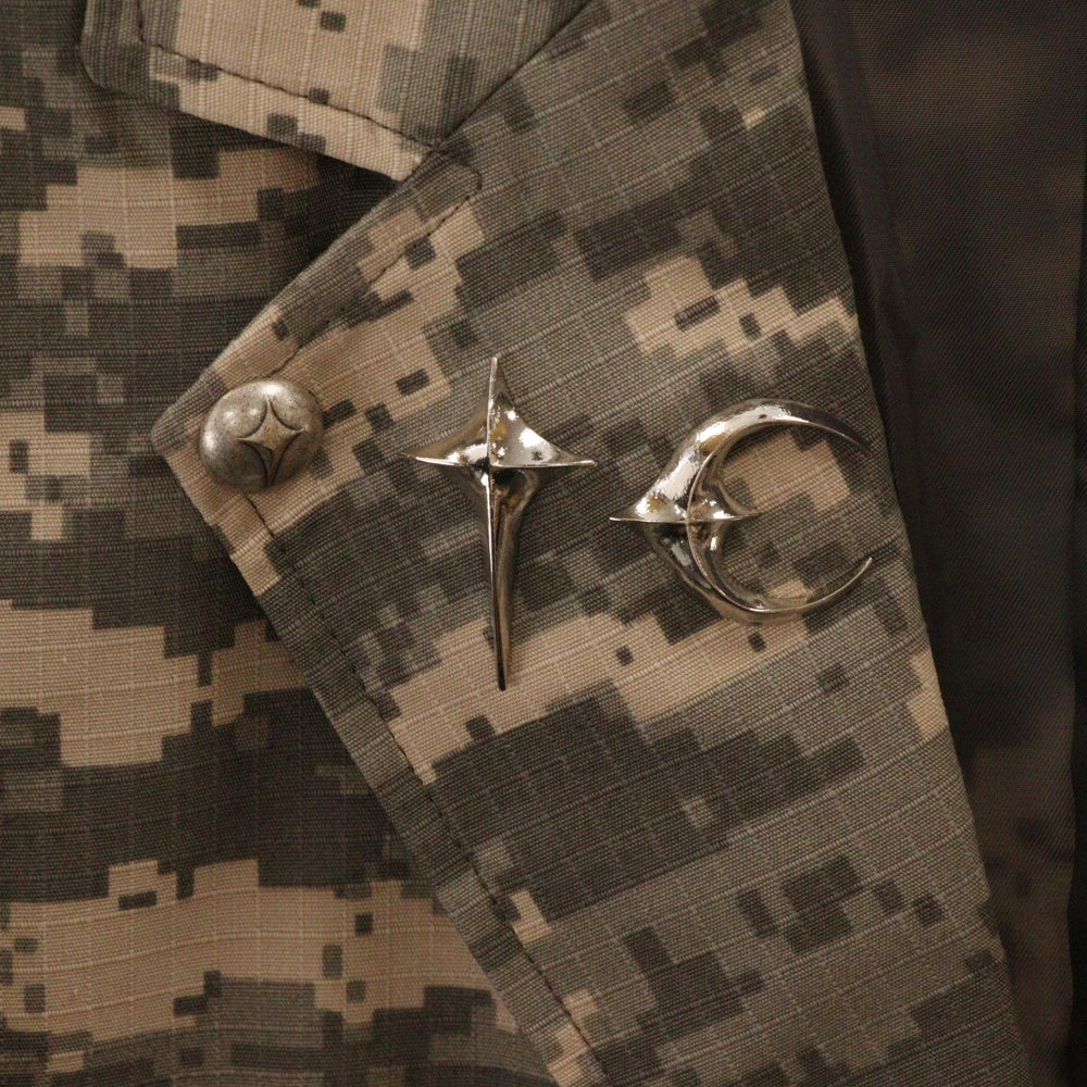 THUG CLUB(サグクラブ) 24AW TC ARMY BLAZER TC24JK2902 アーミーブレザー カモフラ総柄テーラードジャケット グレー