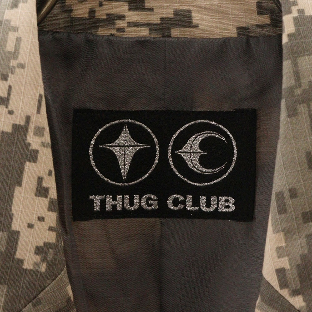 THUG CLUB(サグクラブ) 24AW TC ARMY BLAZER TC24JK2902 アーミーブレザー カモフラ総柄テーラードジャケット グレー