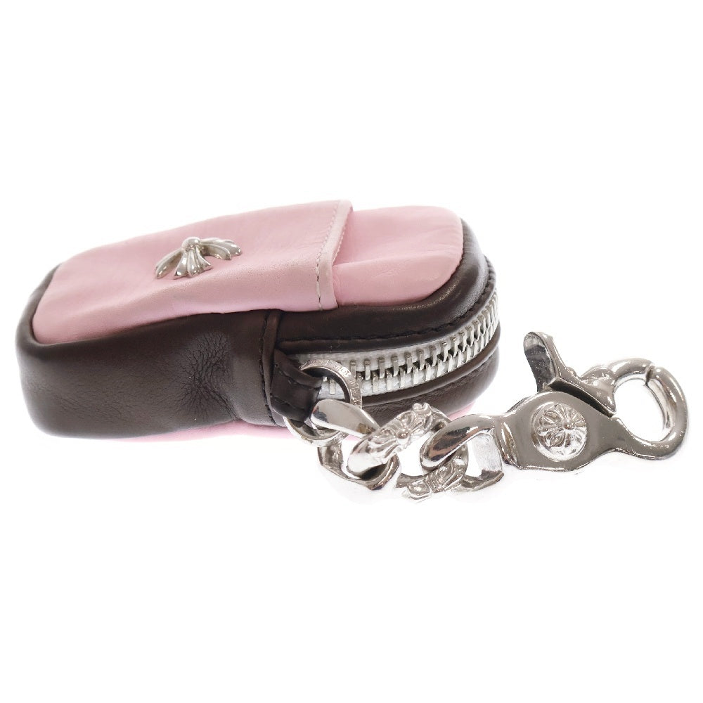 CHROME HEARTS(クロムハーツ) MICRO TAKA マイクロタカ CHプラス付きファンシークリップレザーAirPodsケース イヤホンケース ピンク/ブラウン