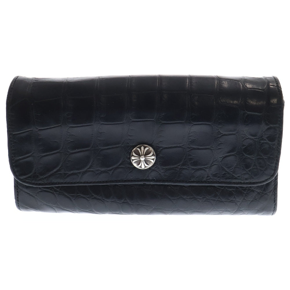 CHROME HEARTS(クロムハーツ) JUDY ALLIGATOR ジュディアリゲーター クロスボタンアリゲーターレザーウォレット財布 ブラック