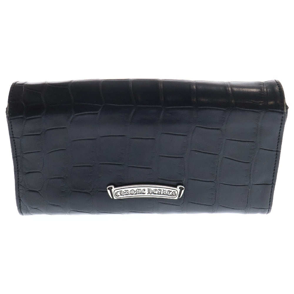 CHROME HEARTS(クロムハーツ) JUDY ALLIGATOR ジュディアリゲーター クロスボタンアリゲーターレザーウォレット財布 ブラック