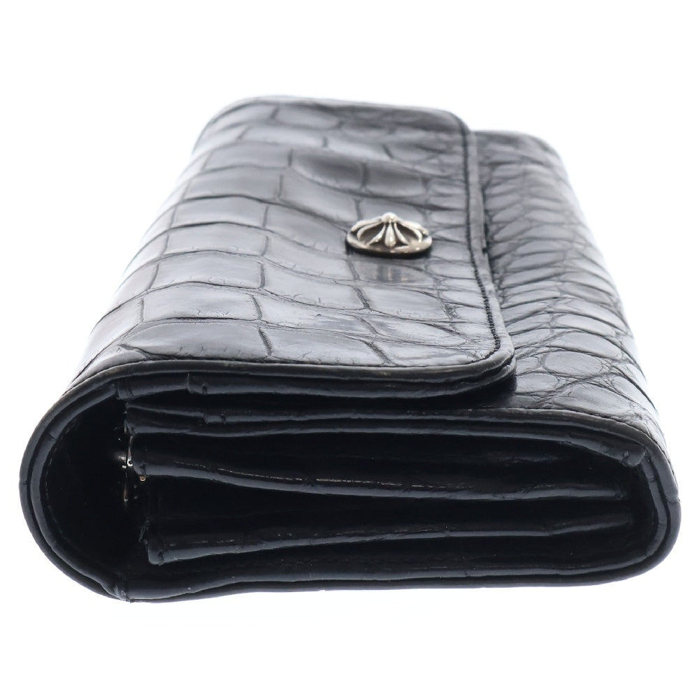 CHROME HEARTS(クロムハーツ) JUDY ALLIGATOR ジュディアリゲーター クロスボタンアリゲーターレザーウォレット財布 ブラック