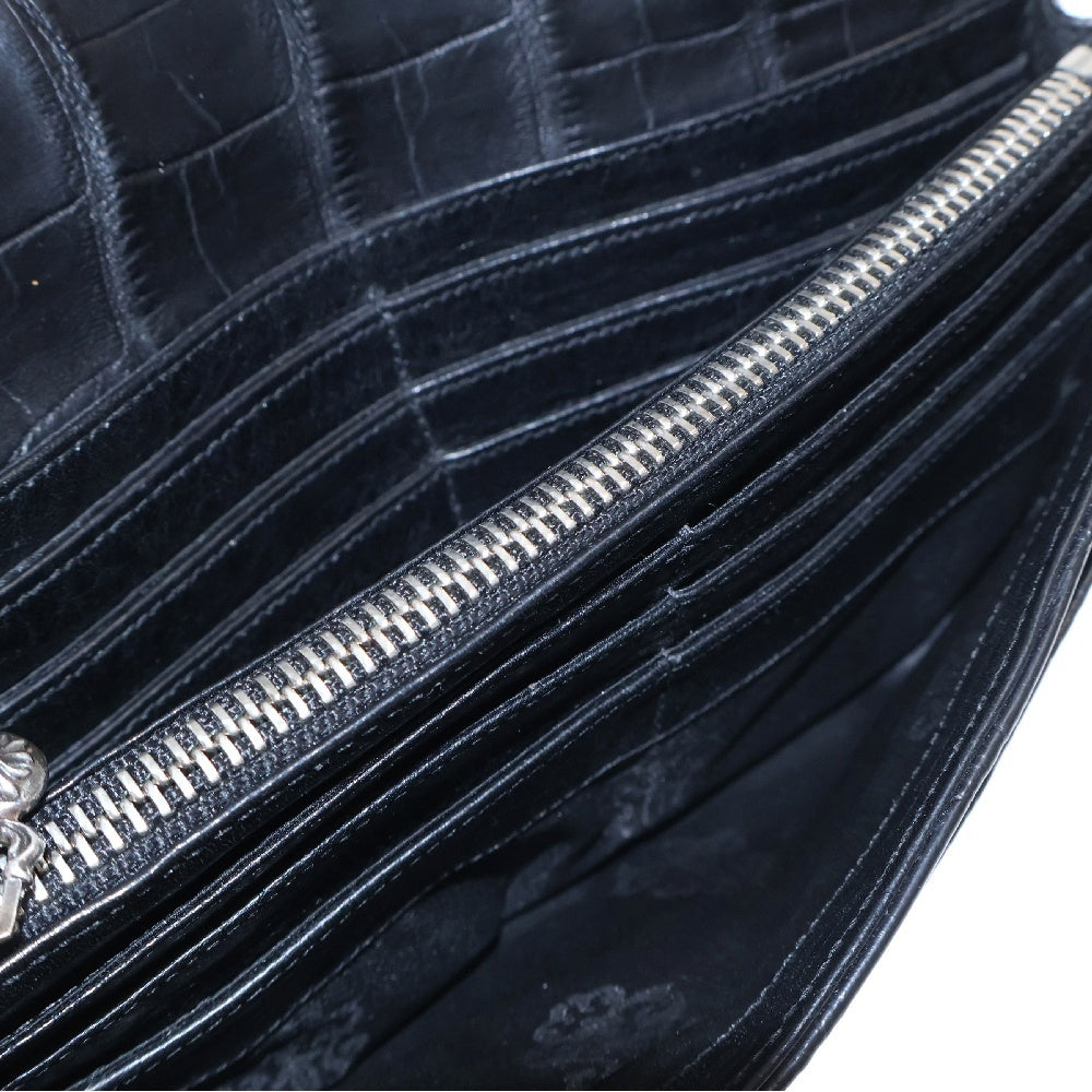 CHROME HEARTS(クロムハーツ) JUDY ALLIGATOR ジュディアリゲーター クロスボタンアリゲーターレザーウォレット財布 ブラック