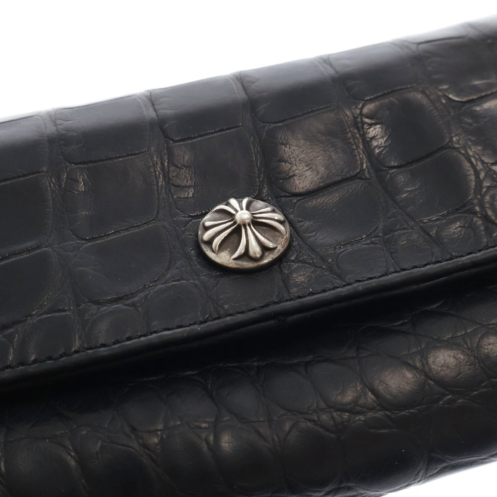 CHROME HEARTS(クロムハーツ) JUDY ALLIGATOR ジュディアリゲーター クロスボタンアリゲーターレザーウォレット財布 ブラック
