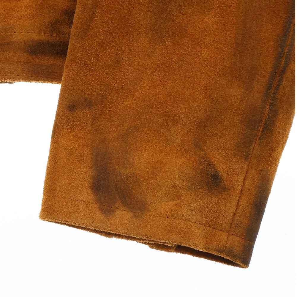 THUG CLUB(サグクラブ) 24AW Bio Soldier Leather Jacket スウェードレザー ジャケット ブルゾン ユーズド加工 ブラウン TC24JK2602