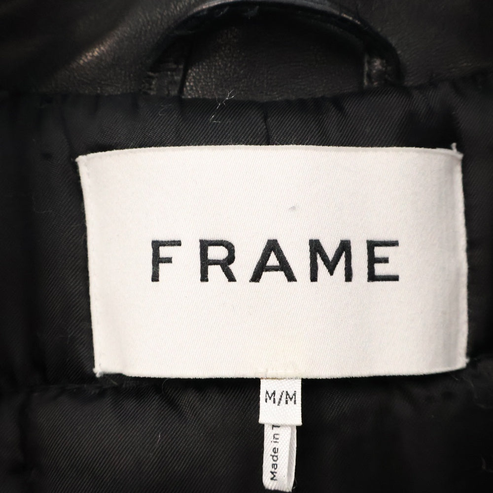 FRAME(フレイム) オーバーサイズ ラムレザー ブルゾン レザージャケット ブラック