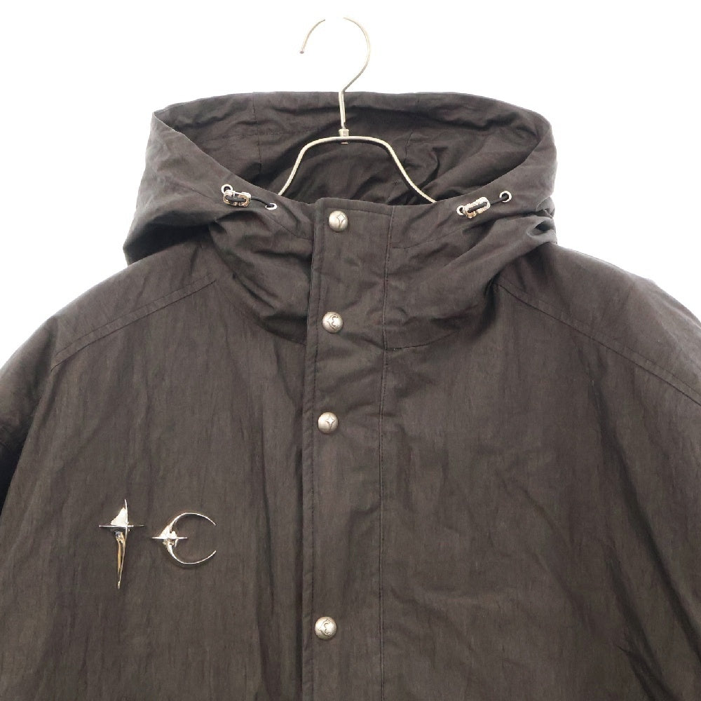 THUG CLUB(サグクラブ) 24AW SNIPER HOOD JACKET スナイパーフードジャケット ロングナイロンパファーコート ブラック TC24PA0401