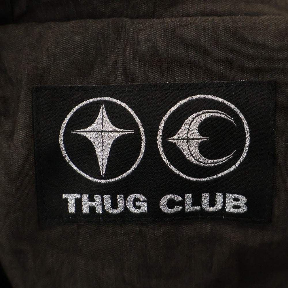 THUG CLUB(サグクラブ) 24AW SNIPER HOOD JACKET スナイパーフードジャケット ロングナイロンパファーコート ブラック TC24PA0401
