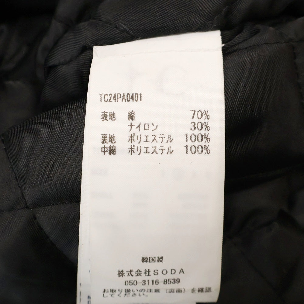 THUG CLUB(サグクラブ) 24AW SNIPER HOOD JACKET スナイパーフードジャケット ロングナイロンパファーコート ブラック TC24PA0401