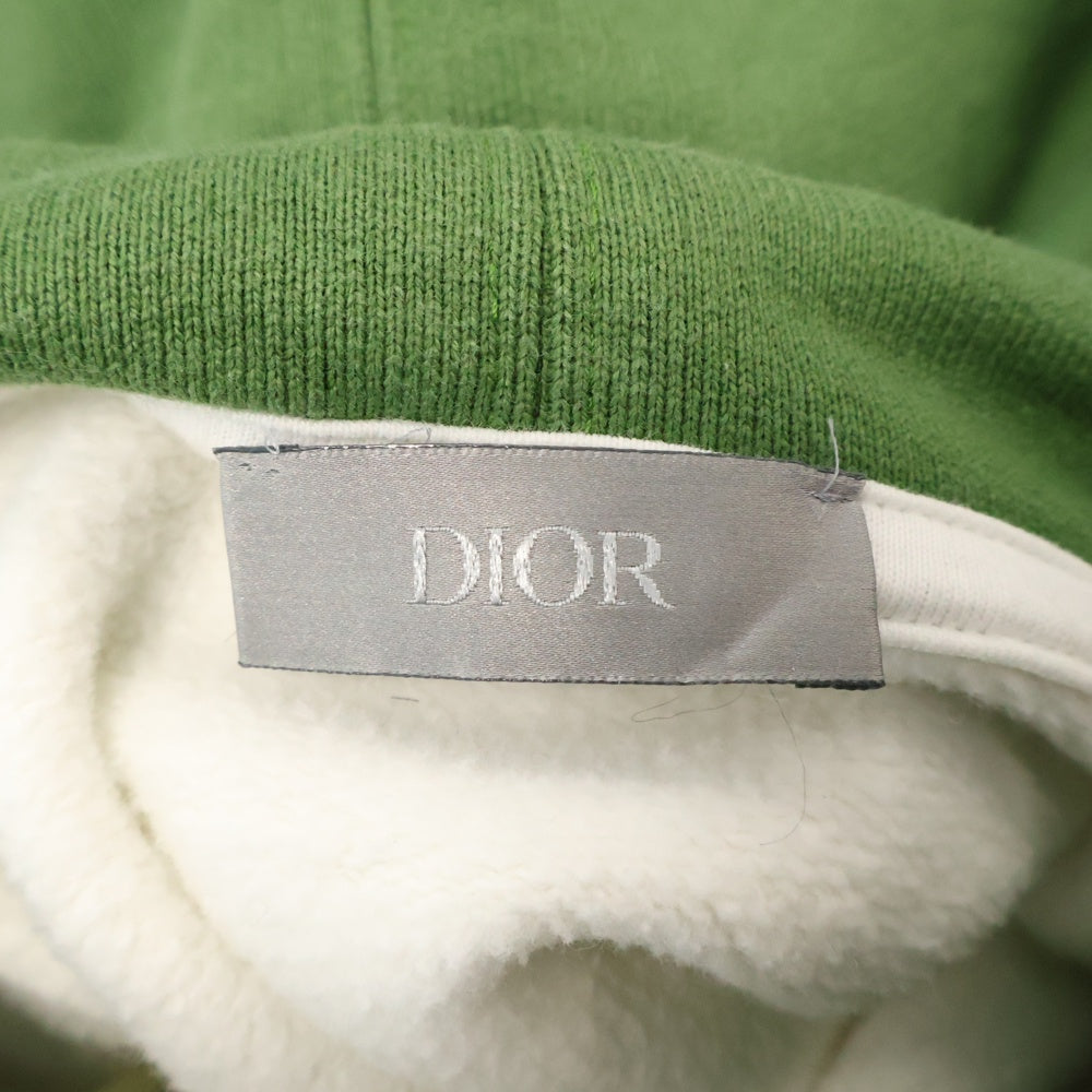 DIOR(ディオール) ×Denim Tears 23AW Dior Tears Oversized Hooded Sweatshirt ×デニムティアーズ オーバーサイズフーデットパーカー ホワイト/グリーン 393J678A0807