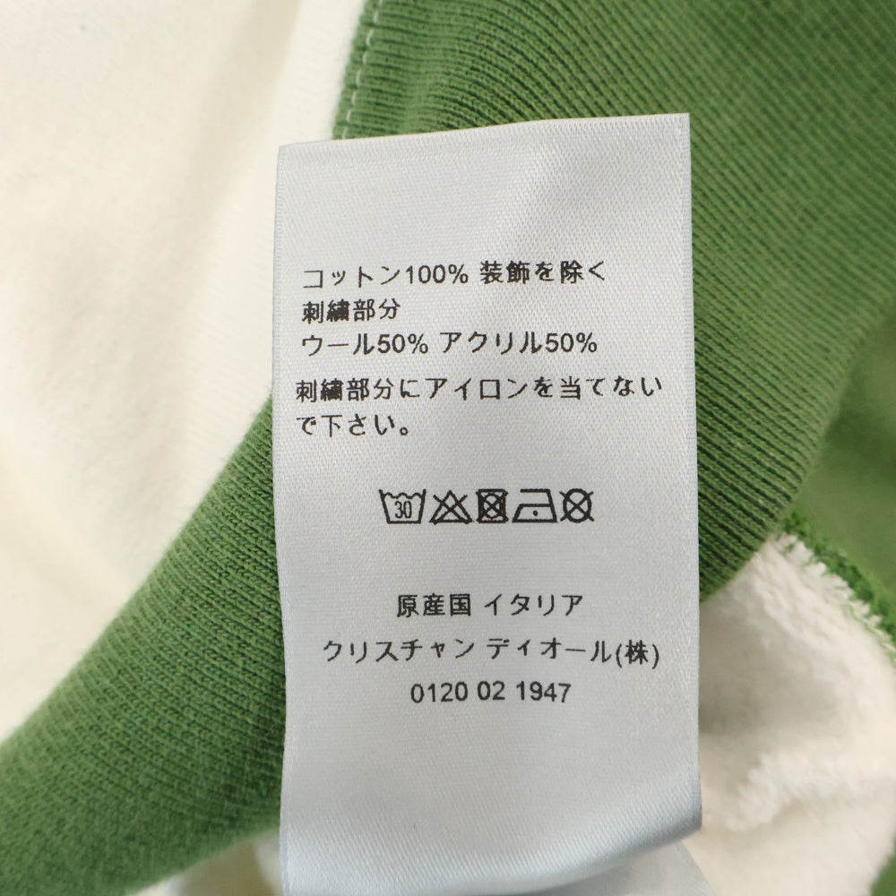 DIOR(ディオール) ×Denim Tears 23AW Dior Tears Oversized Hooded Sweatshirt ×デニムティアーズ オーバーサイズフーデットパーカー ホワイト/グリーン 393J678A0807