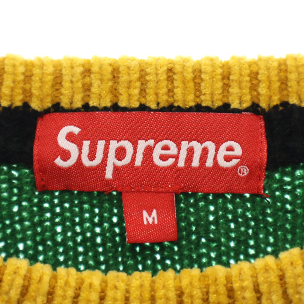 SUPREME(シュプリーム) 22AW Stripe Chenille Sweater ニットセーター グリーン