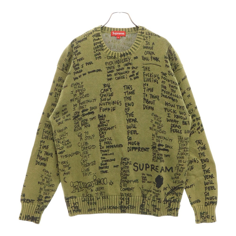 SUPREME(シュプリーム) 23SS Gonz Poems Sweater ゴンズ ポエムズ ニットセーター カーキ