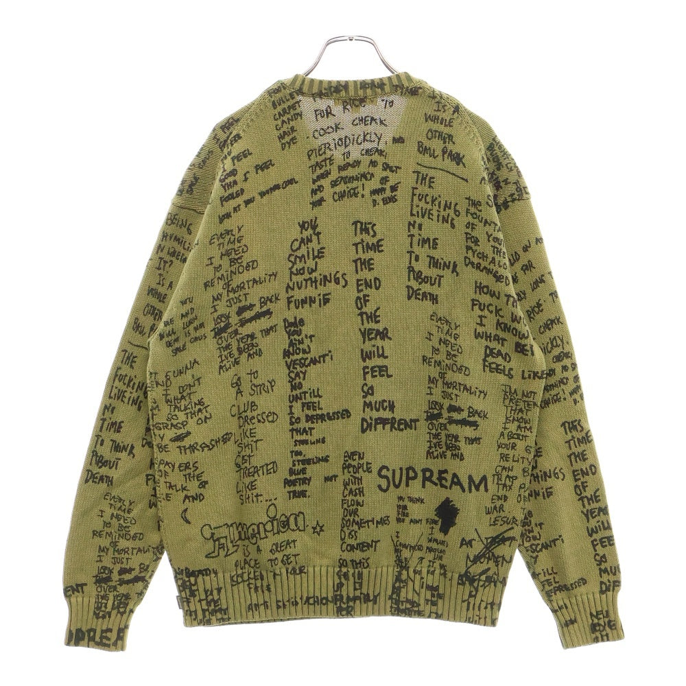SUPREME(シュプリーム) 23SS Gonz Poems Sweater ゴンズ ポエムズ ニットセーター カーキ