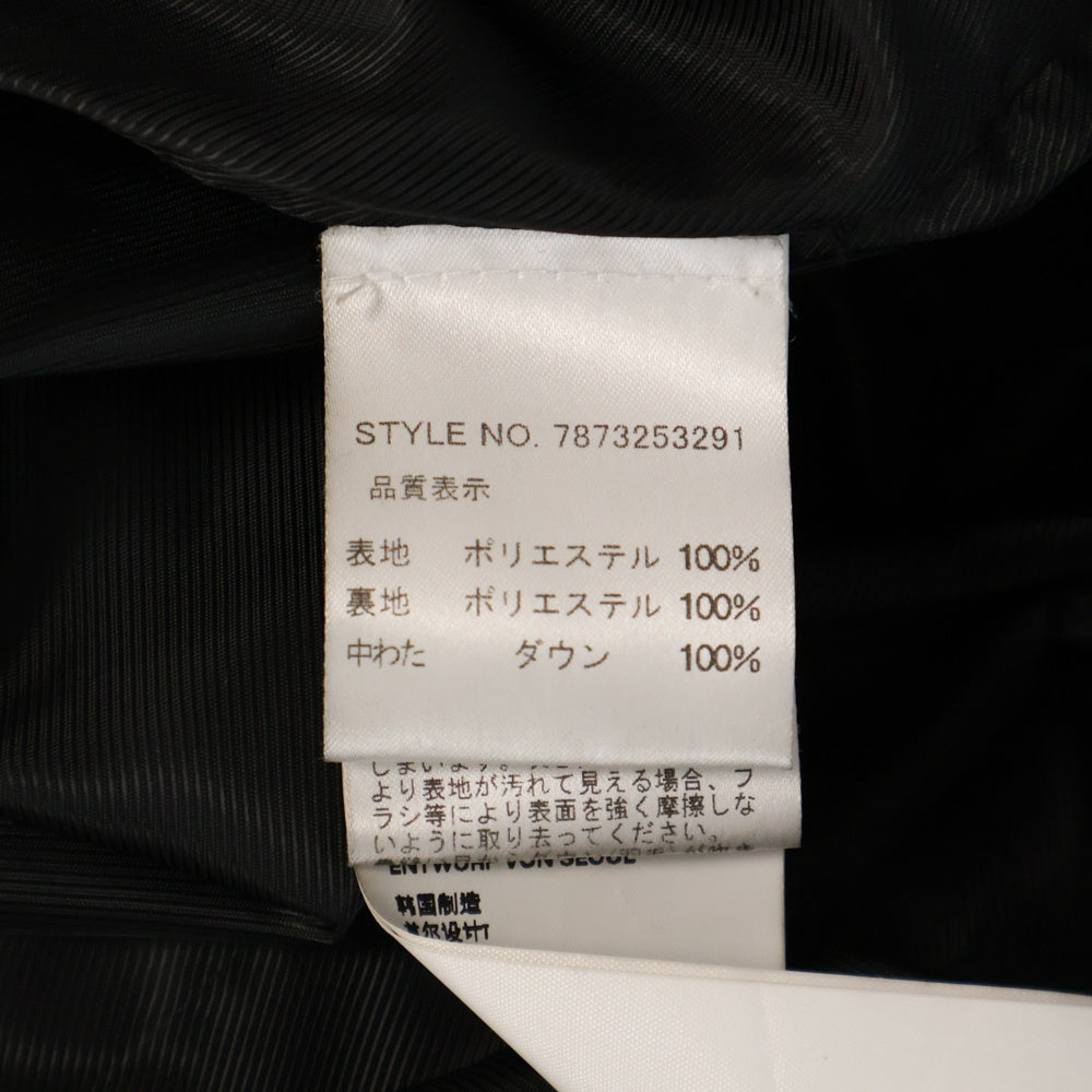 THUG CLUB(サグクラブ) 23AW Cave Goose Down Vest ケイブ キルティングデザイン ジップアップノースリーブ グースダウンベスト ジャケット ブラック TC23PA0203