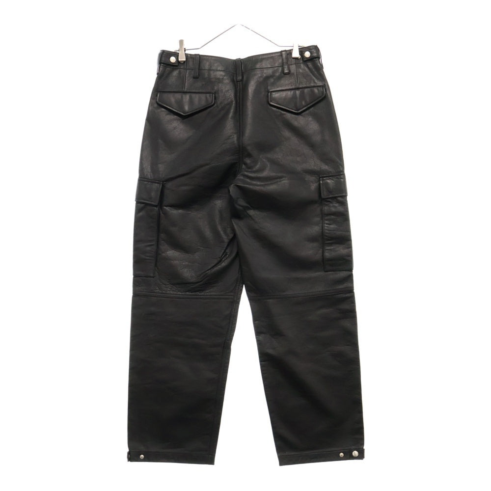 STUSSY(ステューシー) MILITARY CG PANT LTH レザー カーゴパンツ ブラック116682