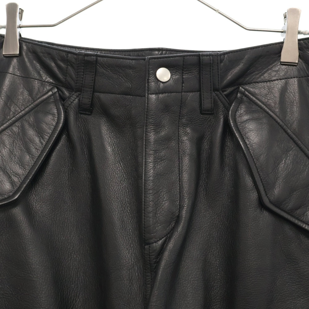 STUSSY(ステューシー) MILITARY CG PANT LTH レザー カーゴパンツ ブラック116682