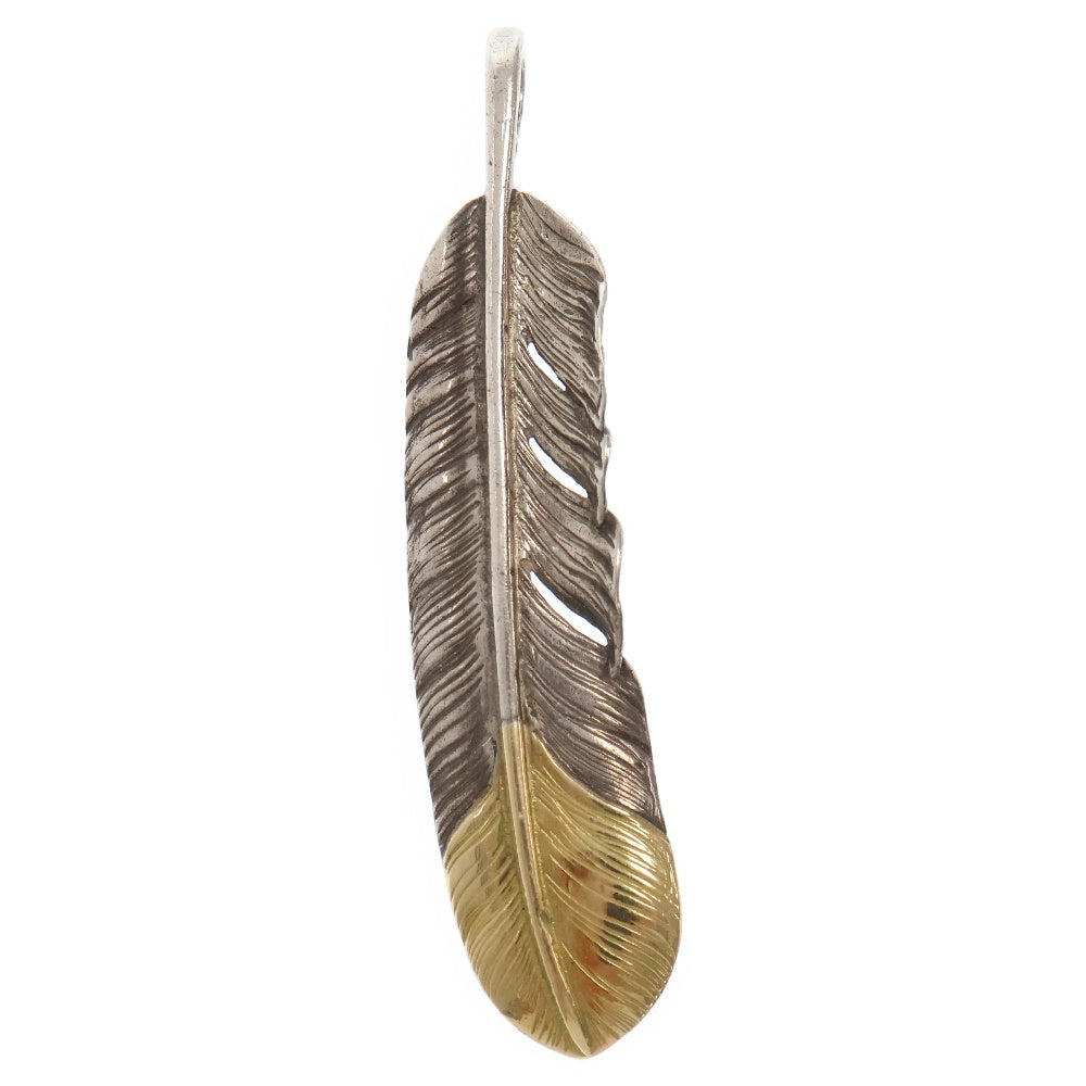 goro's(ゴローズ) 【現行】先金特大フェザー 左向き ペンダントトップ シルバー/ゴールド