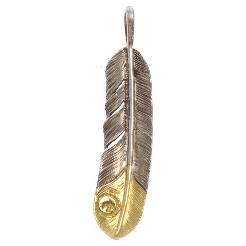 goro's(ゴローズ) 【現行】先金特大フェザー 左向き ペンダントトップ シルバー/ゴールド