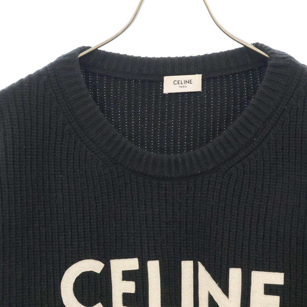 CELINE(セリーヌ) フロントロゴデザイン オーバーサイズ ニット セーター ブラック 2A19R423P 38NO