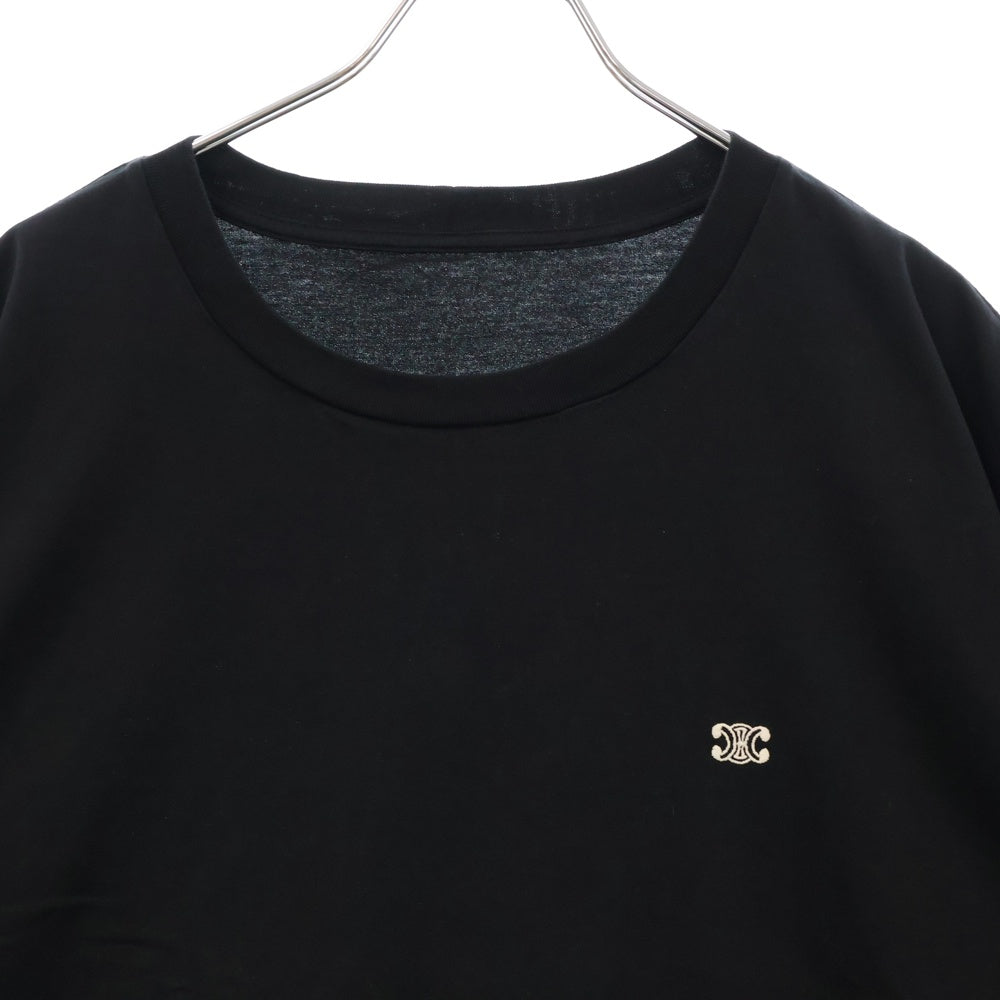 CELINE(セリーヌ) 24AW フロントロゴエンブロイダリー 半袖Tシャツ カットソー ブラック 2X041671Q 38AW