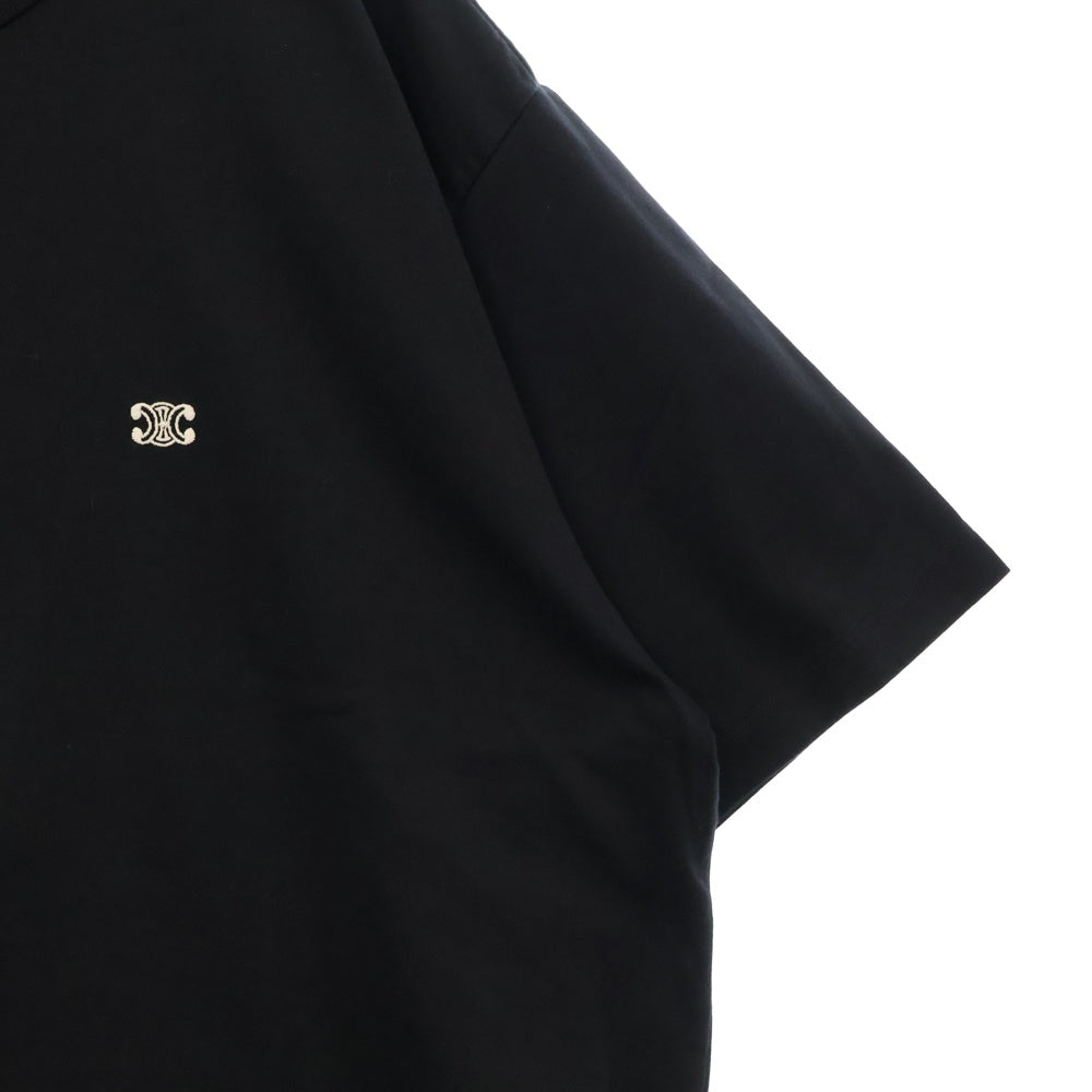 CELINE(セリーヌ) 24AW フロントロゴエンブロイダリー 半袖Tシャツ カットソー ブラック 2X041671Q 38AW