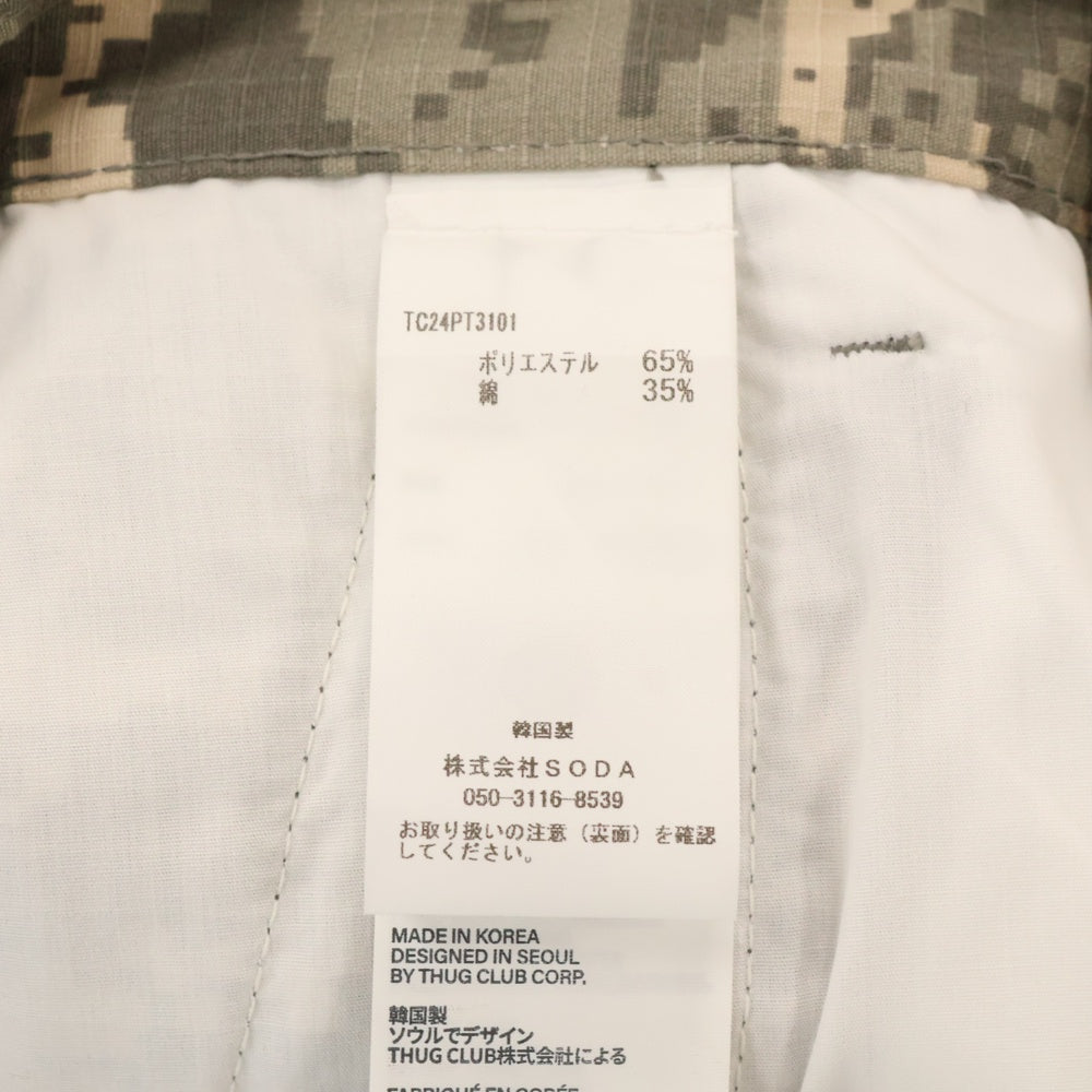 THUG CLUB(サグクラブ) 24AW デジタルカモ ミリタリーパンツ グレーTC24PT3101