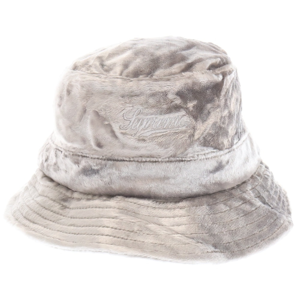 SUPREME(シュプリーム) 22SS Crushed Vevet Crusher ベルベット クラッシャーハット 帽子 シルバー