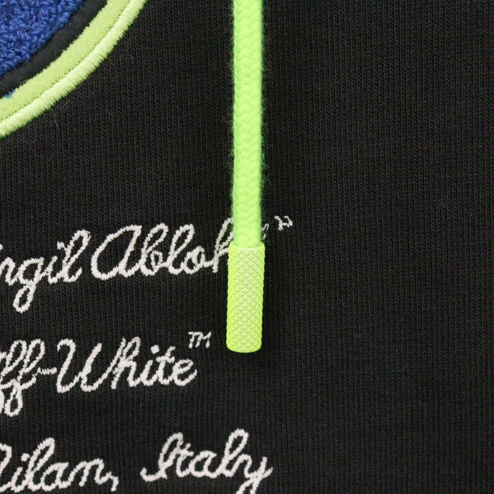OFF-WHITE(オフホワイト) 23SS Vars patch hoodie ワッペン パッチ付き スウェット プルオーバーパーカー ブラック OMBB097S23FLE009